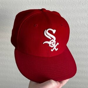 Red White Sox Fitted Hat